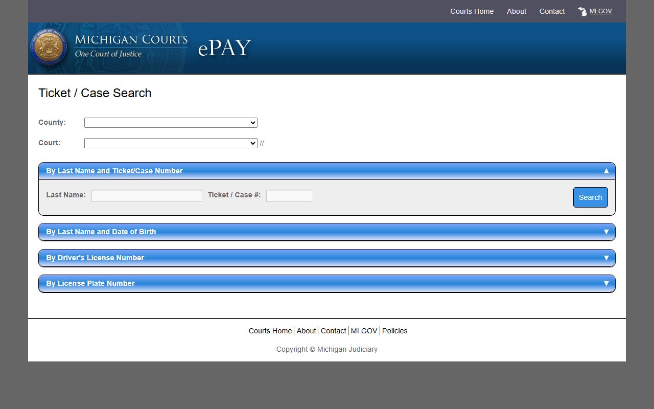 Allegan County traffic court records ePAY ticket search