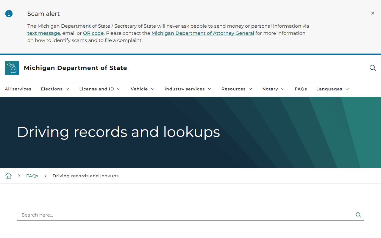 Allegan County state driver record request